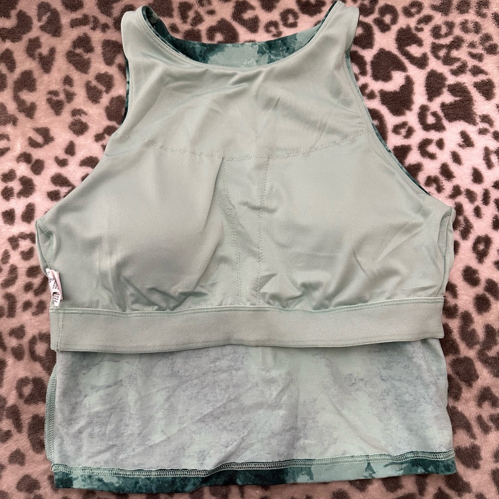 NWOT Old Navy Active PowerChill Longline Sports Bra in Teal Tie Dye Size Small - Picture 11 of 17